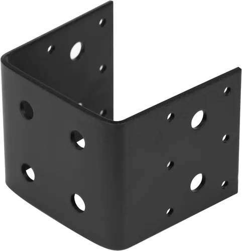 Miniatura 3 de 4 PCS soportes de base de medio poste negros, compatible con conector de anclaje de poste de 4 x 4, soportes colgantes para viguetas de marco