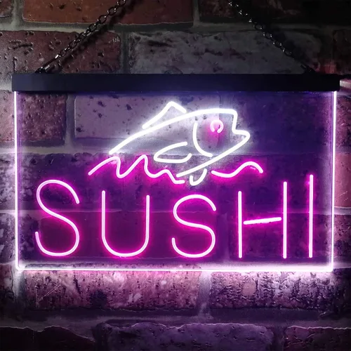Miniatura 21 de ADVPRO Sushi Fish Sashimi Restaurant - Letrero de neón LED de doble color, azul y rojo, 12 x 8.5 pulgadas, st6s32-i3334-br