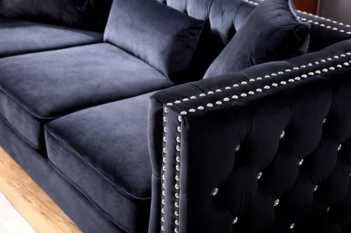 Miniatura 6 de Glory Furniture Sofá Paige, negro. Muebles de sala de estar, 30 pulgadas de alto x 86 pulgadas de ancho x 34 pulgadas de profundidad