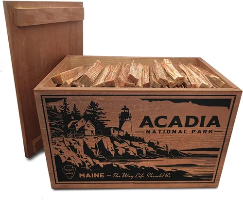 Miniatura 6 de Better Wood Products Edición Limitada Serie Protege Los Parques Encendedor de Fuego de Leña Natural Fatwood, Caja de Madera de 13 Libras, Caja Acadia