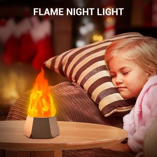 Miniatura 4 de Ollcuz Lámpara de fuego falsa, velas sin llama recargables por USB con llama parpadeante, luz LED de llama de 3 modos para acampar al aire libre