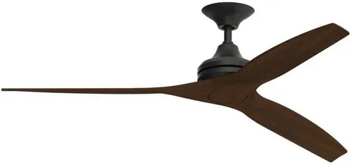 Fanimation Spitfire - Ventilador de techo de 3 aspas, 12 pulgadas de alto y 60 pulgadas de ancho, acabado negro, color hoja de madera de whisky