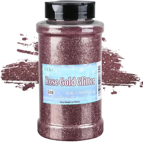 Miniatura 57 de TORC Purpurina fina roja de 1 libra y 16 onzas de purpurina en polvo para vasos, resina para manualidades, slime, cosméticos, pintura de uñas, Rojo