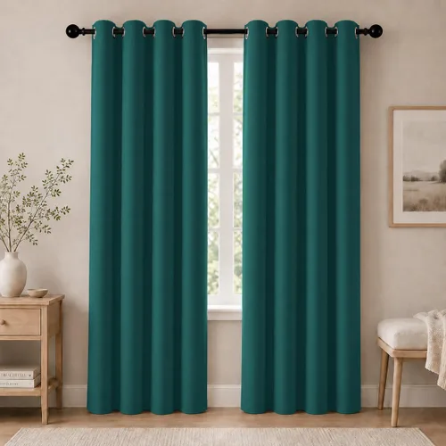 Miniatura 75 de Cortinas de oscurecimiento de habitación de 45 pulgadas de largo para dormitorio y sala de estar, cortinas térmicas aislantes con ojales
