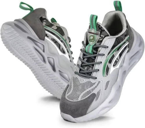 Jormungand Zapatos de punta de acero para hombre, ligeros, indestructibles, a prueba de pinchazos, cómodos zapatos de seguridad para uso industrial,