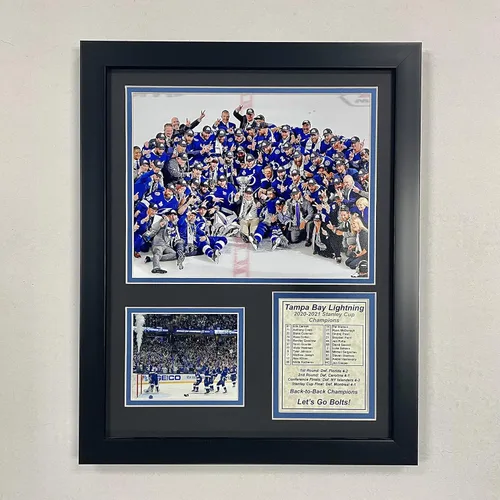 Legends Never Die, Inc. Tampa Bay Lightning | Campeones 2020-2021 | Collage de fotos enmarcado de 12 x 15 pulgadas
