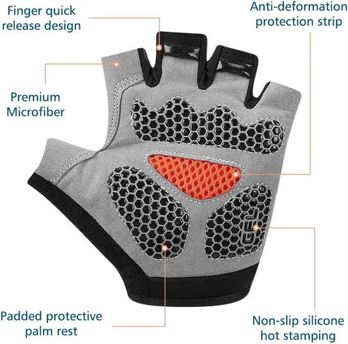 Miniatura 4 de Accmor Guantes de ciclismo para hombres y mujeres, guantes de ciclismo de medio dedo, guantes de bicicleta de carretera MTB, guantes antideslizantes