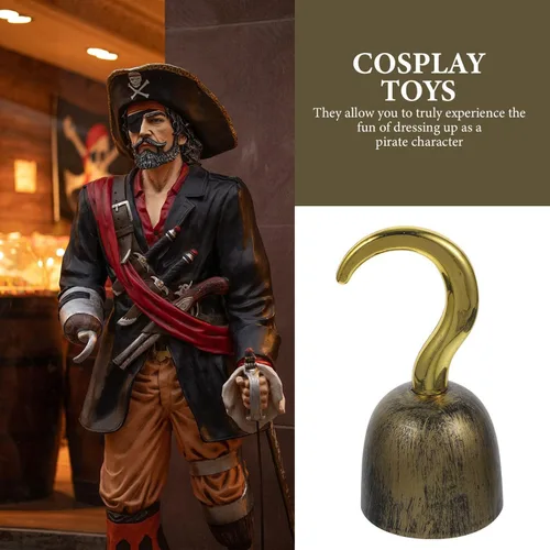 Miniatura 4 de Disfraz de Capitán Pirata Gancho – Ganchos de plástico para decoración de Halloween y Cosplay