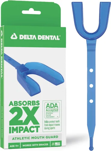 Miniatura 7 de Delta Dental Protector bucal deportivo con correa, aceptado por la ADA, 2 veces la absorción de impactos, funciona con aparatos ortopédicos