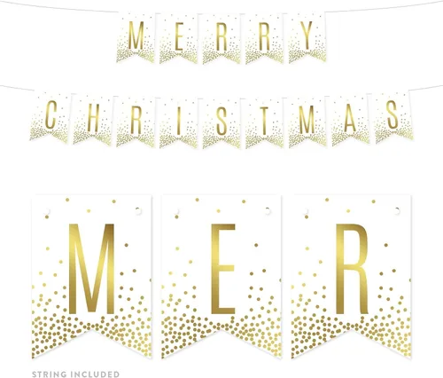 Miniatura 14 de Andaz Press Decoraciones divertidas de pancarta con diseño de confeti dorado metálico sobre blanco para fiestas de jubilación, la aventura comienza