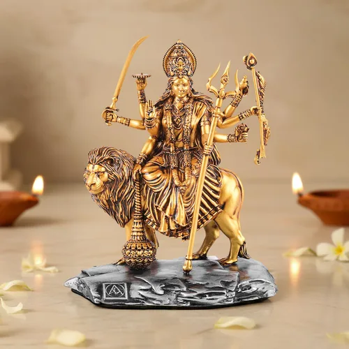 Artarium Shri Durga MATA Idol | Estatua antigua Sherawali MATA | Shri Vaishno Devi Maa | Durga MATA Idol para tablero de automóvil y decoración del