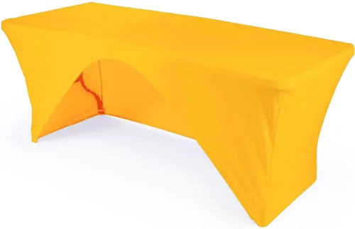 Miniatura 12 de LA Linen Mantel de elastano con respaldo abierto para mesa rectangular de 6 pies, 72 x 30 x 30 pulgadas, color negro