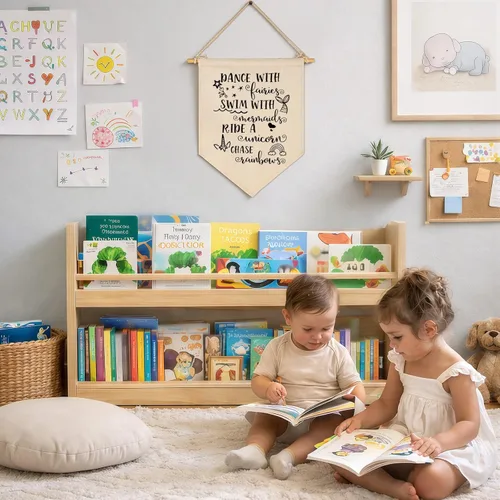 Miniatura 4 de Baila con hadas, nada con sirenas, monta un unicornio, arco iris de persecución, bandera colgante de lona, letrero de pared, regalo para bebés