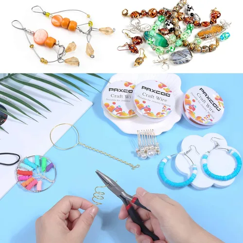 Miniatura 6 de Paxcoo Paquete de 3 alambres de joyería para manualidades, calibre 18, resistentes al deslustre, para suministros de fabricación de joyas