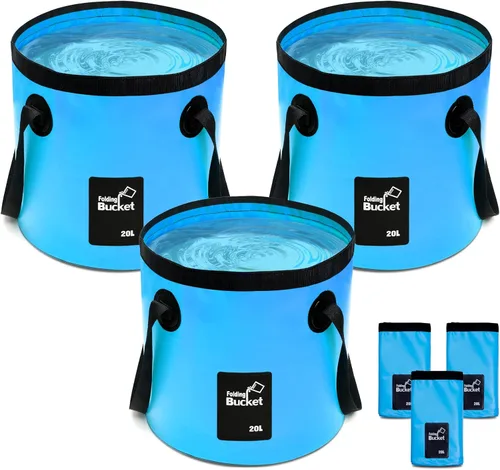 Miniatura 9 de Cubo plegable plegable de 5 galones con asa para camping, pesca, senderismo, para sostener agua, contenedor plegable, bolsa de transporte, multiuso