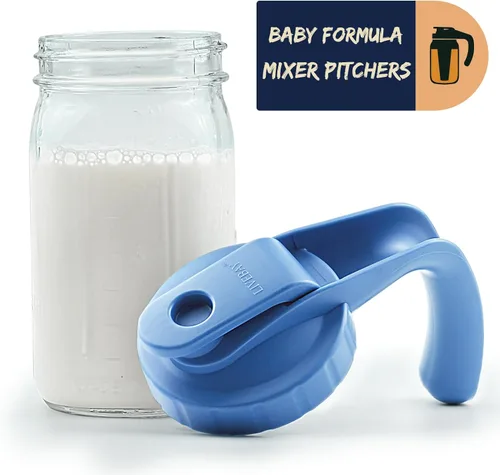 Miniatura 4 de Jarra de leche materna, jarra de vidrio de 32 onzas con tapa superior abatible y asa, tarro a prueba de fugas para té helado, limonada y jugo, apto