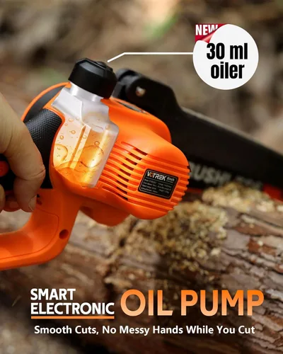 Miniatura 8 de Regalo único para hombres: Mini motosierra inalámbrica de 8 pulgadas y 6 pulgadas, potente y segura motosierra eléctrica de mano con 2
