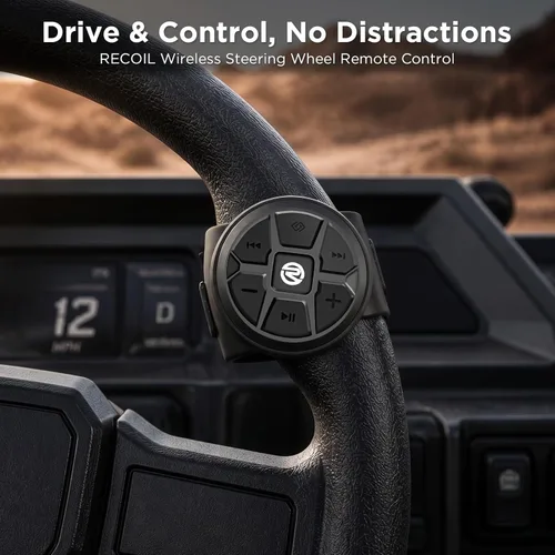 Miniatura 2 de Recoil - Control remoto inalámbrico con botón multimedia Bluetooth para volante, impermeable para coche, bicicleta, motocicleta, barco, deportes