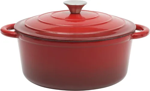 Miniatura 6 de Gibson Home Addlestone - Olla holandesa de hierro fundido esmaltado de 5 cuartos de galón con tapa, redonda, apta para horno hasta 500 °F, ideal