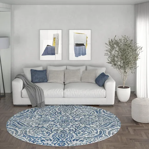 Alfombra redonda moderna de 5.9 ft, alfombra de área interior, para sala de estar, comedor, dormitorio, cocina, entrada, contemporánea, alfombras