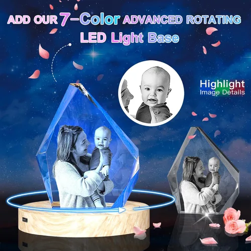 Miniatura 5 de Foto de cristal 3D personalizada, regalos del día de la madre para mamá, regalos de fotos personalizados para ella, él, papá, mujeres, hombres