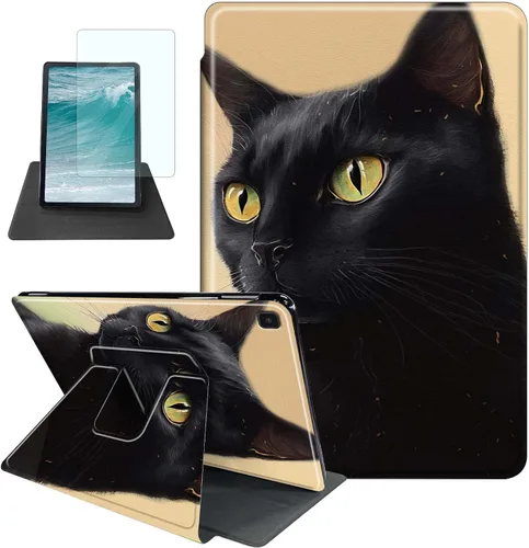 Miniatura 24 de Rossy Funda para Samsung Galaxy Tab A7 Lite de 8.7 pulgadas 2021 (SM-T220/T225/T227) + protector de pantalla giratorio de 360 grados con soporte