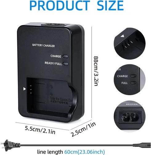 Miniatura 3 de CB-2LH CB-2LHT NB-13L Cargador de batería compatible con Canon PowerShot G7 X G7 X Mark II III G1 X Mark III G5X G5 X Mark II G9X G9 X Mark II SX620