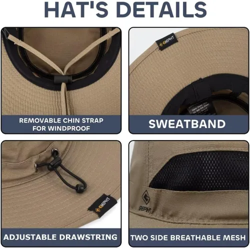 Miniatura 3 de Fishing Hat for Mens Sun Hat Wide Brim Bucket Hat SPF UV Protection XL XXL Large Size Big Head Hiking Beach Safari