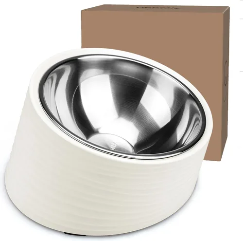 Miniatura 8 de Uppetly Tazón Inclinado para Perros 1 Taza, Cuenco de Comida para Perros y Gatos de Acero Inoxidable Inclinado 15°, Comedero Antideslizante