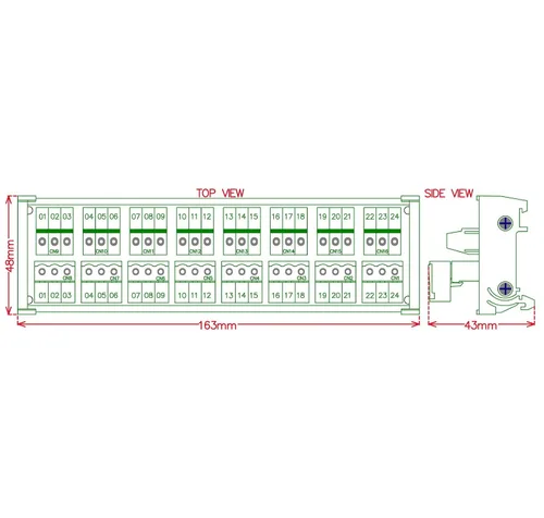 Miniatura 6 de Electronics-Salon Módulo de distribución de bloque de terminales de tornillo de 8x3 posiciones 10A/300V enchufable para montaje en carril DIN