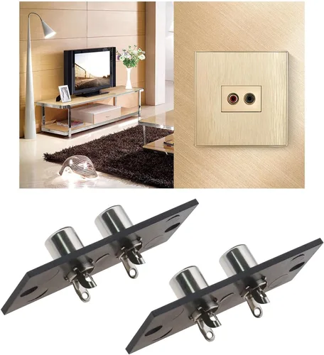 Miniatura 3 de 4 unids RCA conector 2 vías RCA terminal panel de pared placa entrada Phono chasis socket AV conector audio hogar accesorios