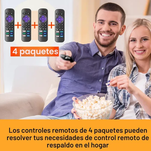 Miniatura 7 de Paquete de 4 controles remotos de repuesto solo para Roku TV, compatible con todos los TCL Roku/Hisense Roku/Onn Roku/Sharp/Philips Roku