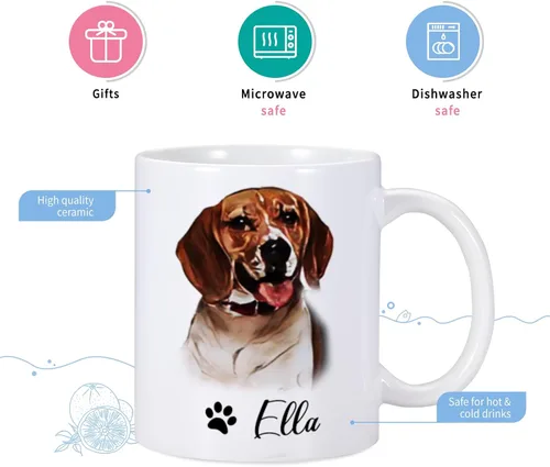 Miniatura 7 de Taza personalizada para perro con foto y nombre, taza de café personalizada para perros y gatos, taza de café personalizada, taza de imagen