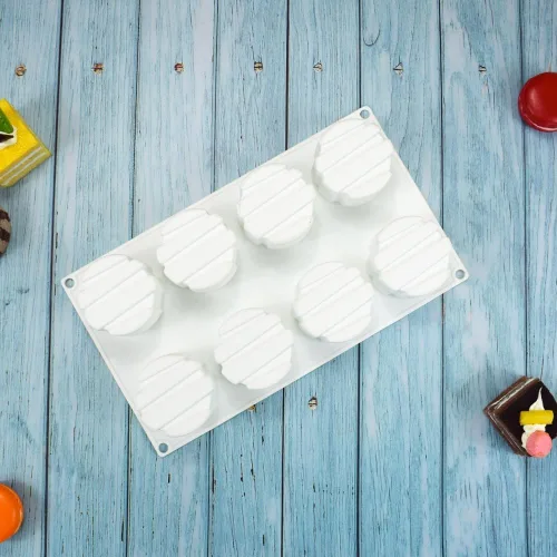 Miniatura 8 de Molde de silicona antiadherente 3D con forma cuadrada de cilindro pequeño, 8 agujeros, para pastelería DIY, gelatina, magdalenas, mousse, helado