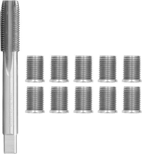 Herramienta de reparación de rosca de bujía, perno M10x1.25 + grifo M12x1.25 accesorios para automóviles Kit de accesorios para motores de gasolina,