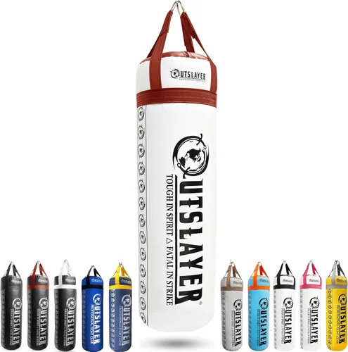 Miniatura 7 de Outslayer Saco de boxeo relleno de 80 libras y MMA fabricado en Estados Unidos Negro