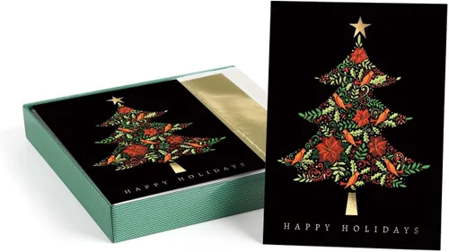 Miniatura 8 de Masterpiece Adorno Navideño Brillante Tarjetas de Navidad / Juego de 16 Tarjetas Navideñas en Caja con Acentos de Papel Aluminio Plateado y Sobres