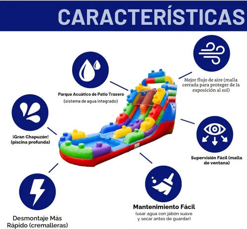 Miniatura 5 de HeroKiddo Tobogán acuático inflable de 16 pies de alto con piscina y soplador acoplables, PVC de grado comercial de 26 pies de largo, tobogán húmedo