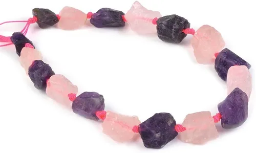 Miniatura 12 de Agujero graduado crudo de la pepita del cristal del cuarzo del blanco del aura de la aguamarina del filamento 6.6 ft m perforado