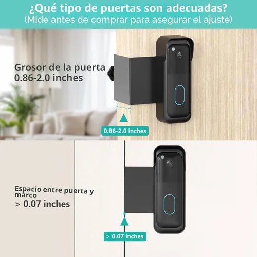 Miniatura 4 de Soporte de timbre Blink sin taladro, soporte de puerta antirrobo para cámara de timbre Blink totalmente nueva, kits de timbre de instalación rápida