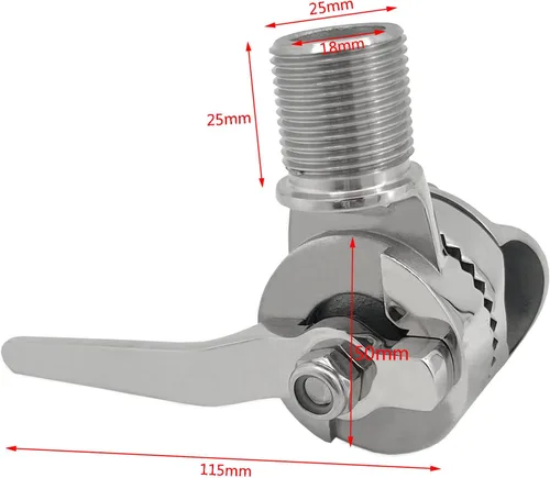 Miniatura 3 de Barco de acero inoxidable 0.984 in VHF antena soportes de antena ajustable Base Abrazadera-en Hardware