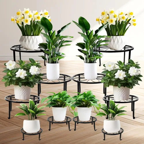 Miniatura 8 de ESRICH Soporte para Plantas de Interior, Soporte para Plantas, Soportes para Plantas al Aire Libre para Múltiples, Soportes de Metal para Plantas