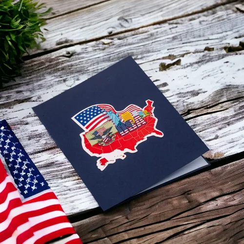 Miniatura 2 de Rykamia Blank USA Pop Up Card, Regalo de ciudadanía estadounidense, Regalo para un nuevo ciudadano estadounidense, Felicitaciones por convertirse