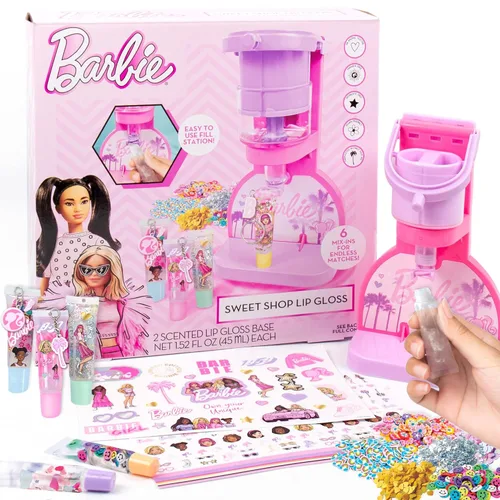 Miniatura 8 de Kit de bálsamo labial Horizon Group USA Barbie Haz tu propio bálsamo labial en capas, DIY 5 bálsamos labial personalizados mezclando sabores como