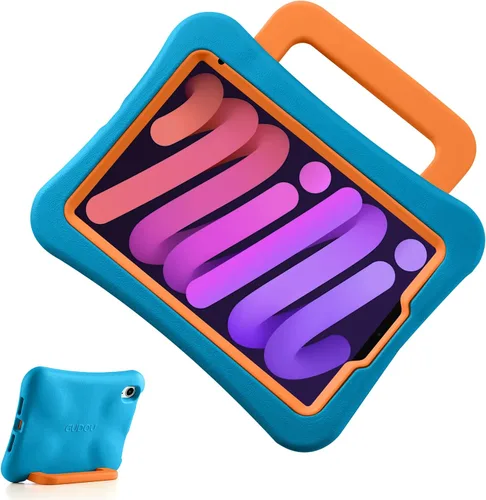 Miniatura 14 de Funda para Niños para iPad mini 7 (A17 Pro) 2024/iPad Mini6 2021, Peso Ligero Resistente/A Prueba de Golpes/A Prueba de Caídas con Asa/Soporte
