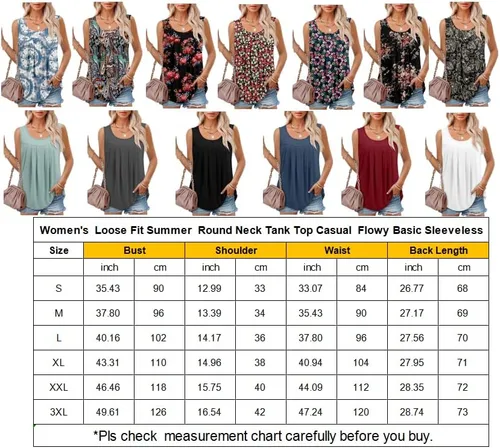 Miniatura 6 de BETTE BOUTIK Tank Tops for Women Pleated Sleeveless Blouse Short Sleeve Tops Basic Shirts S-3XL