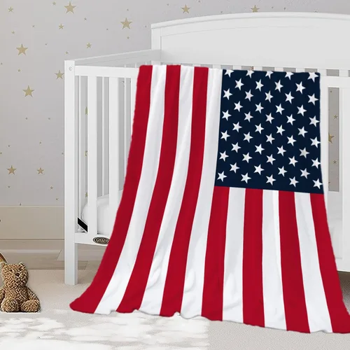 Miniatura 26 de YeeJu Manta patriótica para bebé, manta pequeña del 4 de julio, Día de los Caídos del 4 de julio, manta para niños pequeños, forro polar suave