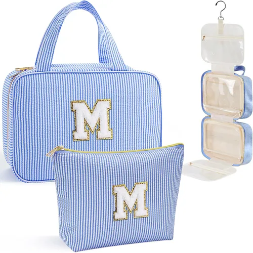 Miniatura 43 de YOOLIFE Regalos de cumpleaños para mujeres adolescentes, neceser colgante con inicial para mujeres, adolescentes y niñas, bolsa de aseo de viaje