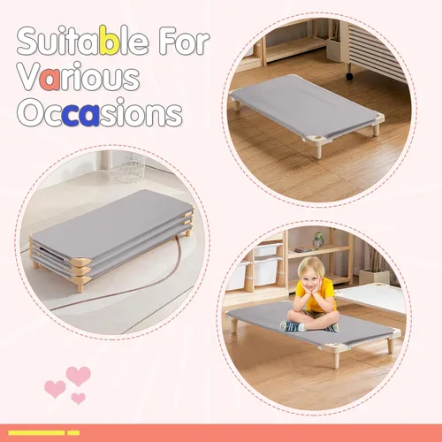 Miniatura 6 de RowinsyDD 10 sábanas de cuna para guardería, 23 x 51 pulgadas, sábana tamaño cuna gris con bucles elásticos en las esquinas para niños y niñas