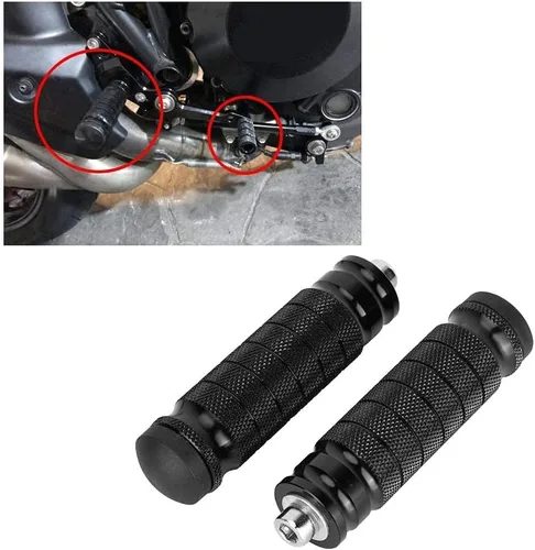 Miniatura 4 de Aramox Reposapiés de la motocicleta, 2pcs CNC de la Motocicleta Reposapiés Trasero Universal M8 Antideslizante Reposapiés Pies Clavijas Pedales
